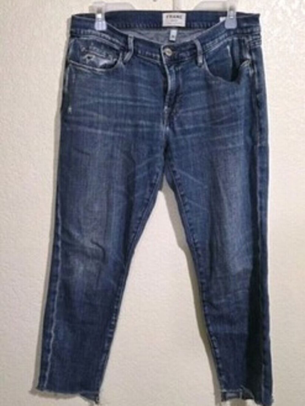 Frame Le Garcon Crop Distressed Women Size 28 Blue Jeans Soft Denim Easy Care